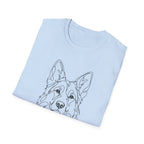 German Shepherd Line art T-Shirt