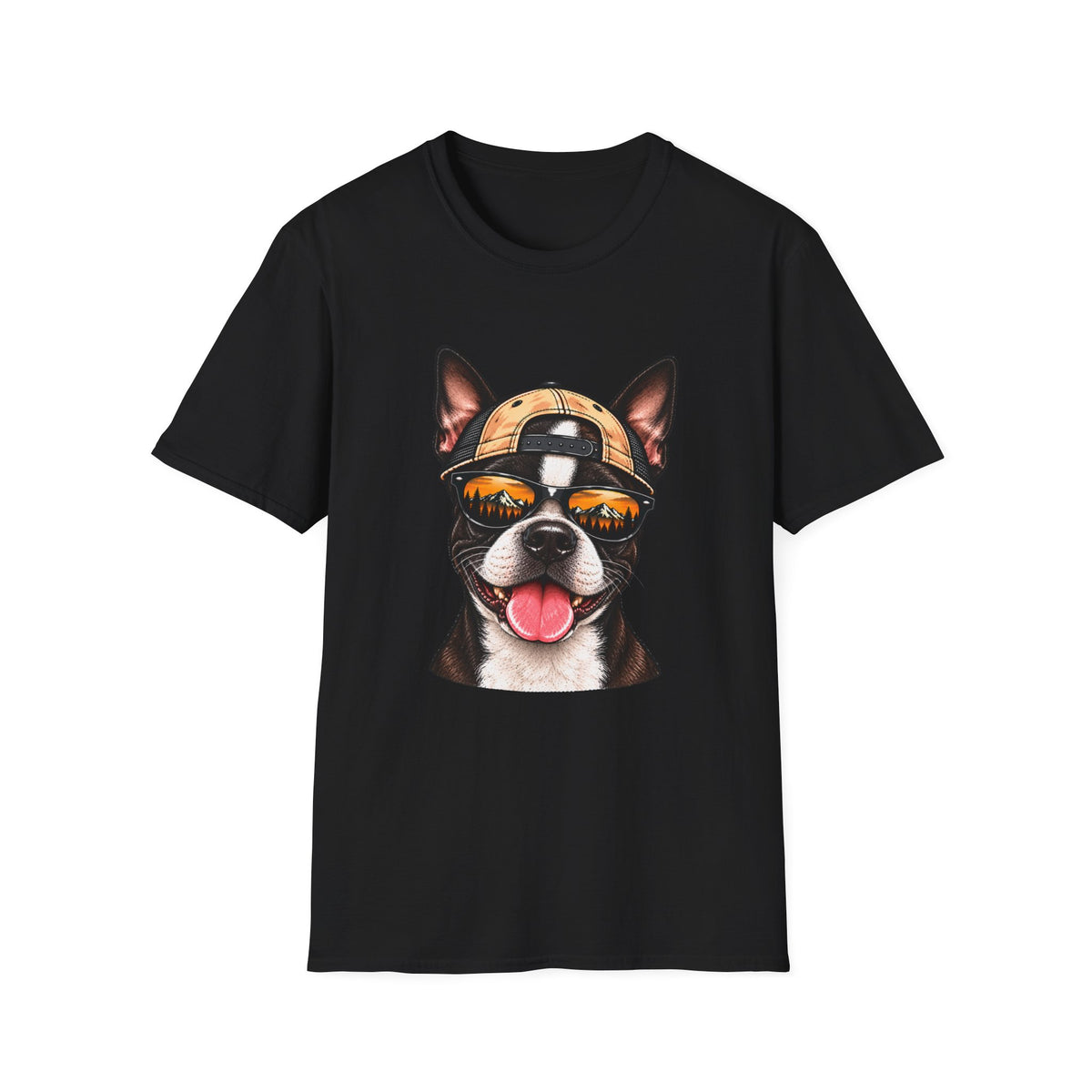 Boston Terrier Hat backwards T-Shirt