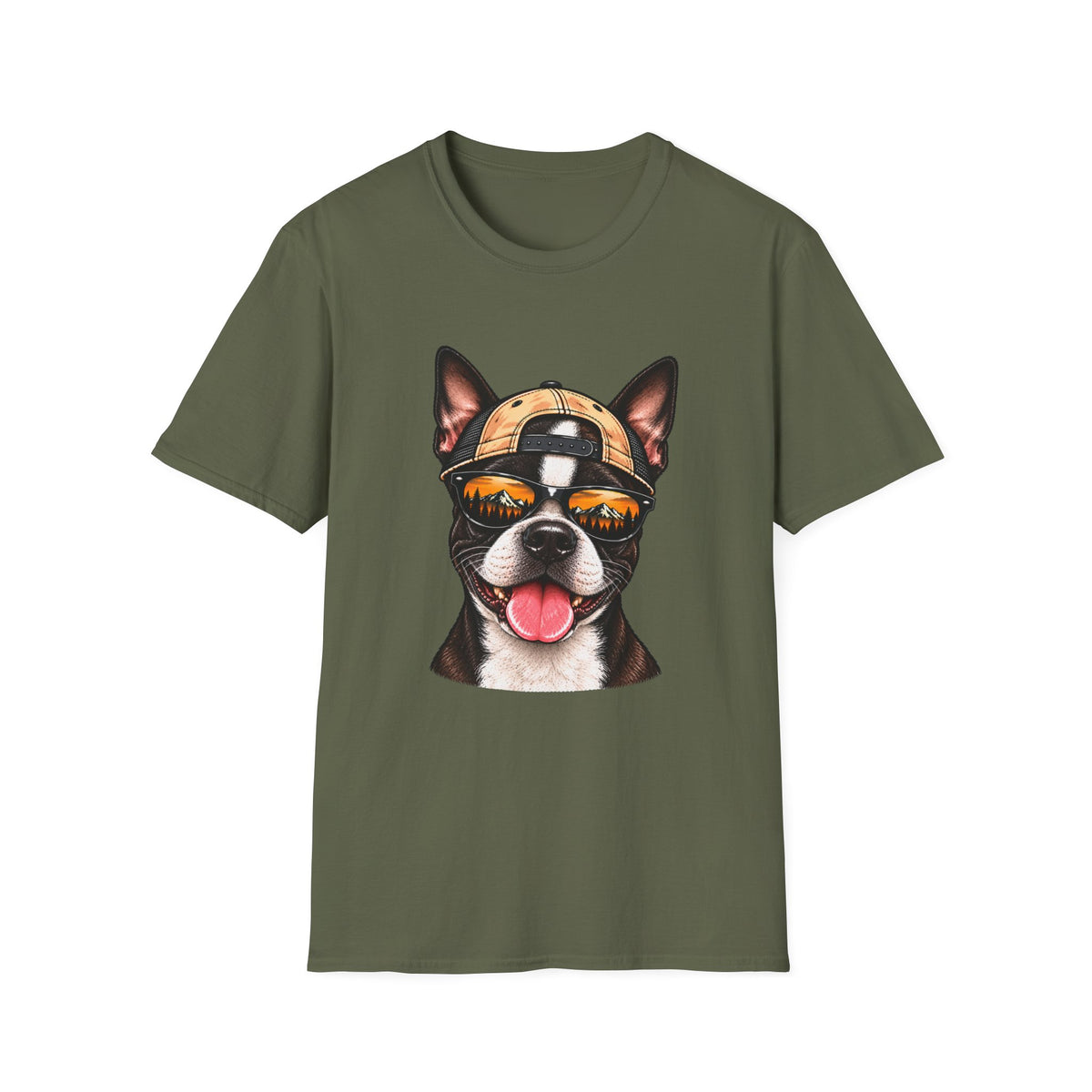 Boston Terrier Hat backwards T-Shirt