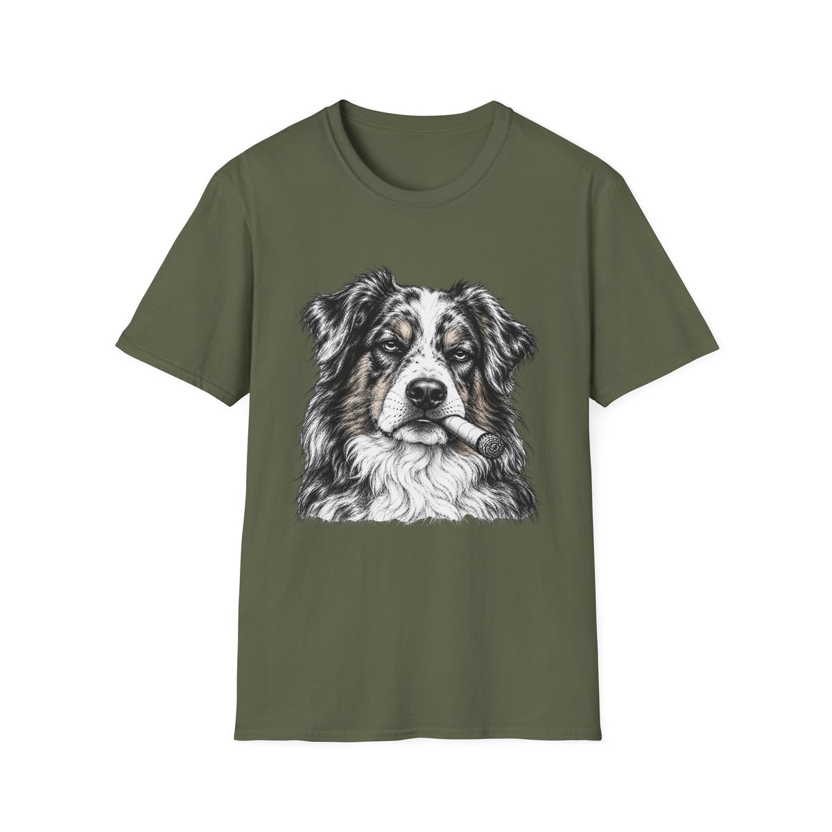 Australian Shepherd with a Cigar T-Shirt