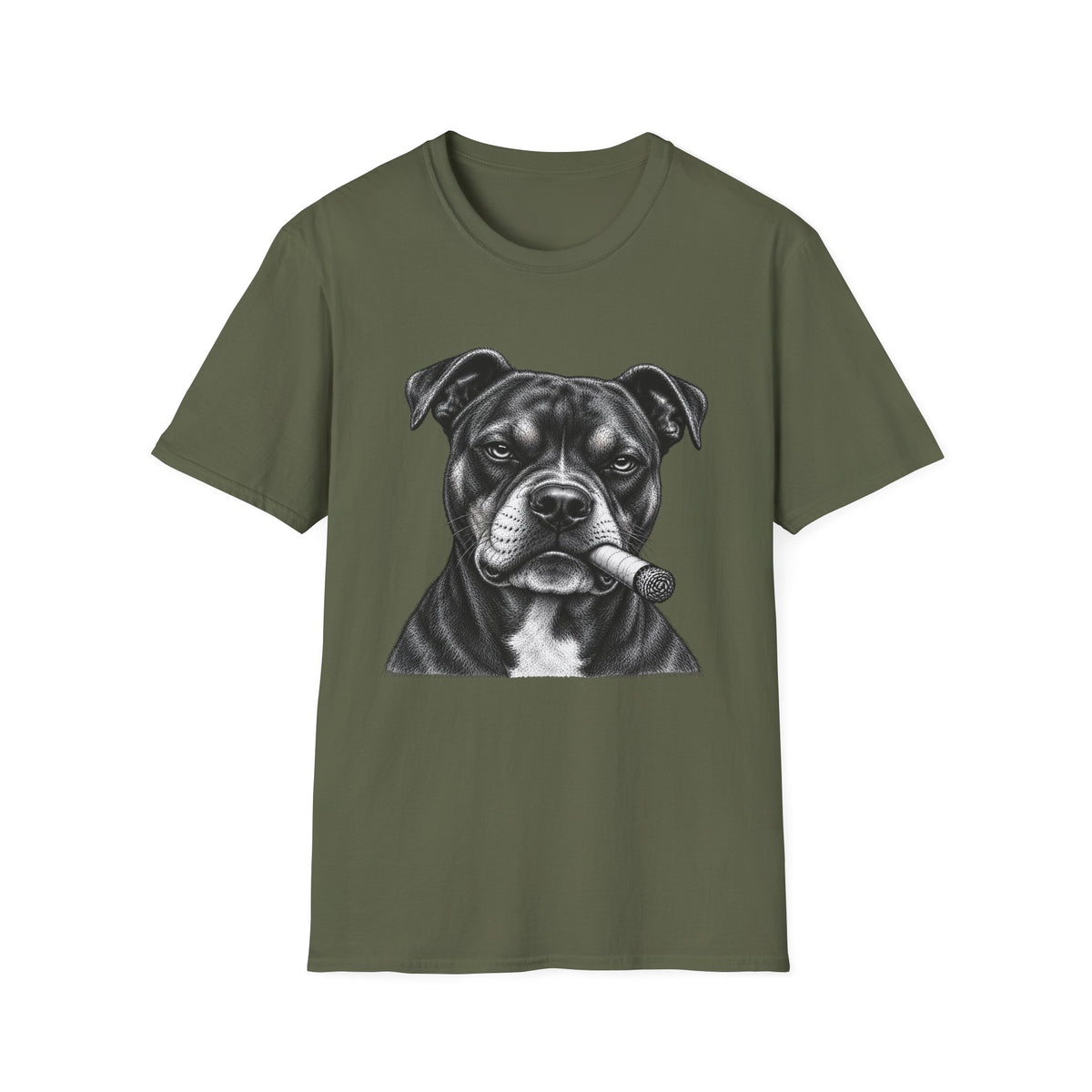 Staffordshire Bull Terrier with a Cigar T-Shirt