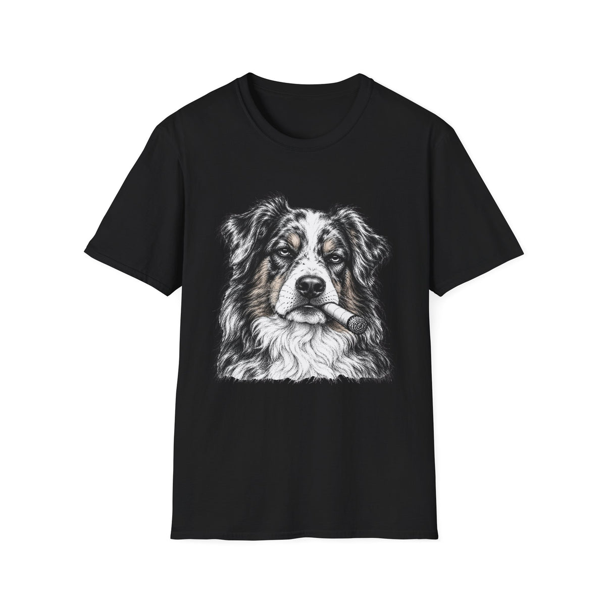 Australian Shepherd with a Cigar T-Shirt