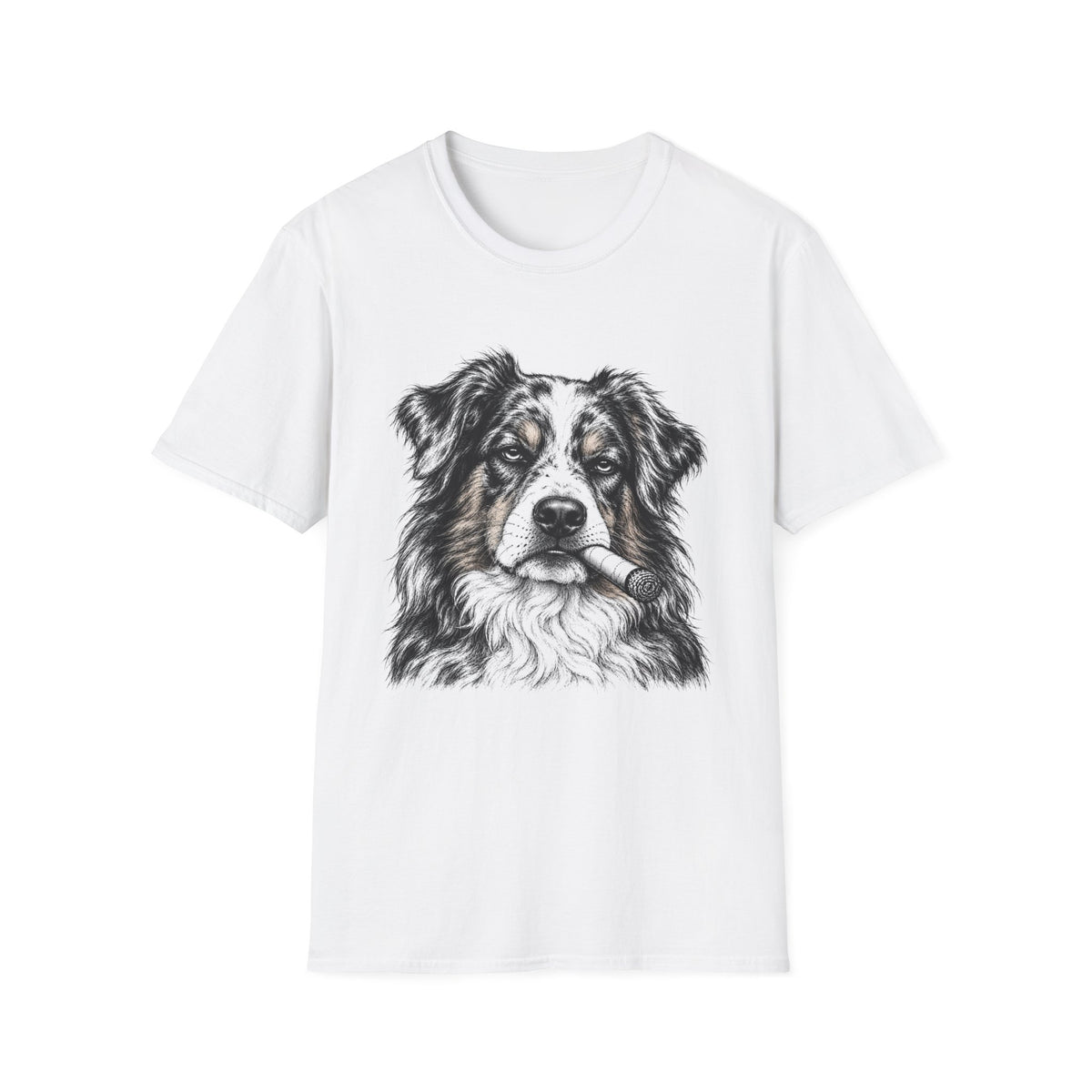 Australian Shepherd with a Cigar T-Shirt